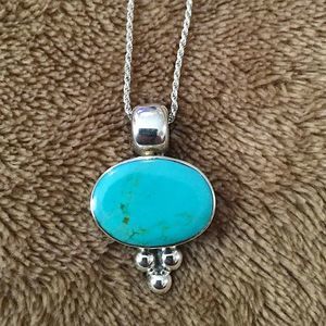 TAXCO Blue Turquoise Sterling Silver Vintage Necklace